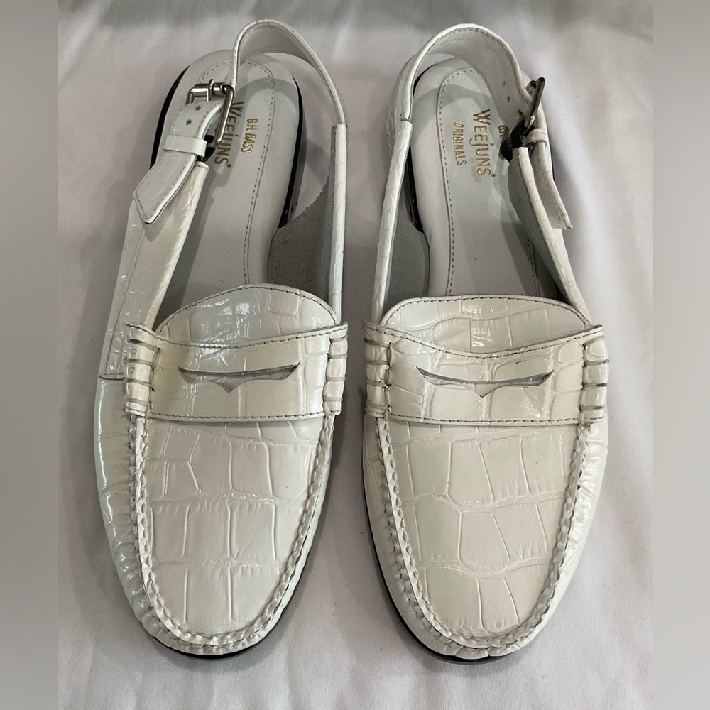 NWT Whitney Croc-Embossed Slingback Penny Loafers - Picture 7 of 7